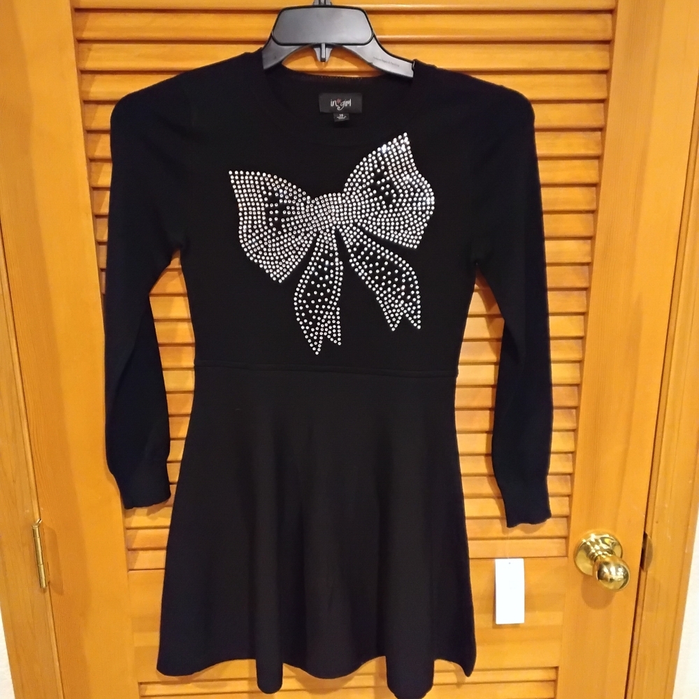 NWT Elegant Black Girls Dress w/Bow Design 12 Or 14 Firm Price